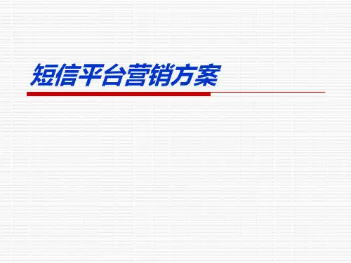 短信平台营销方案课件分析(PPT30张)
