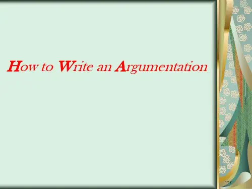 英语Argumentation写作省公开课一等奖全国示范课微课金奖PPT课件