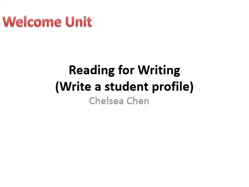 新人教版英语必修1-Welcome Unit-Reading for Writing