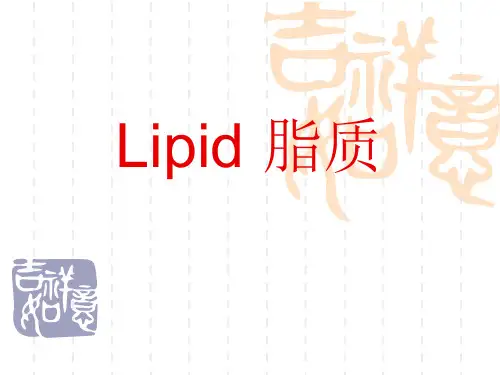 生物化学教学课件：Lipid 脂质