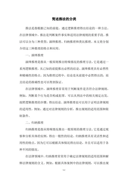 简述推法的分类