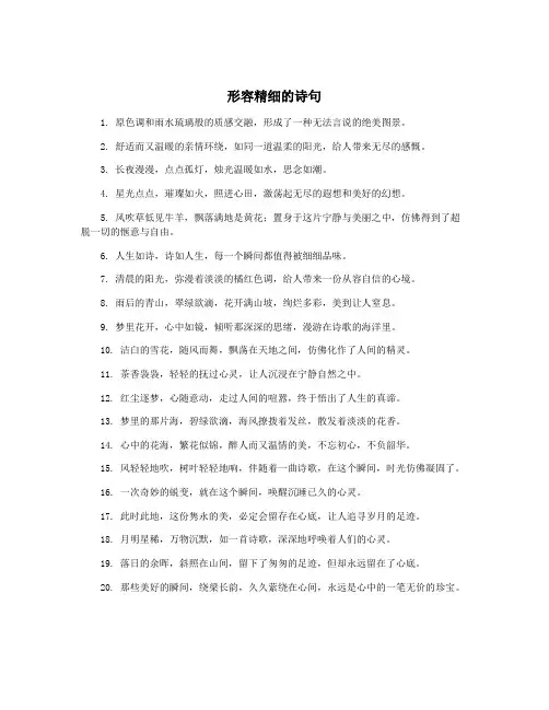 形容精细的诗句