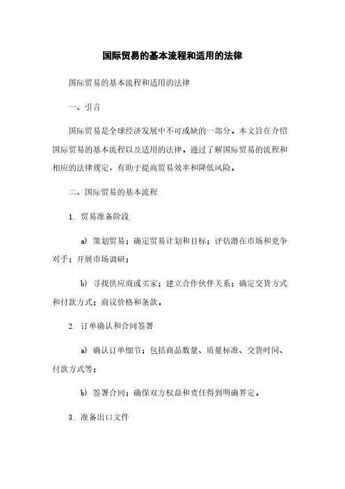 国际贸易的基本流程和适用的法律