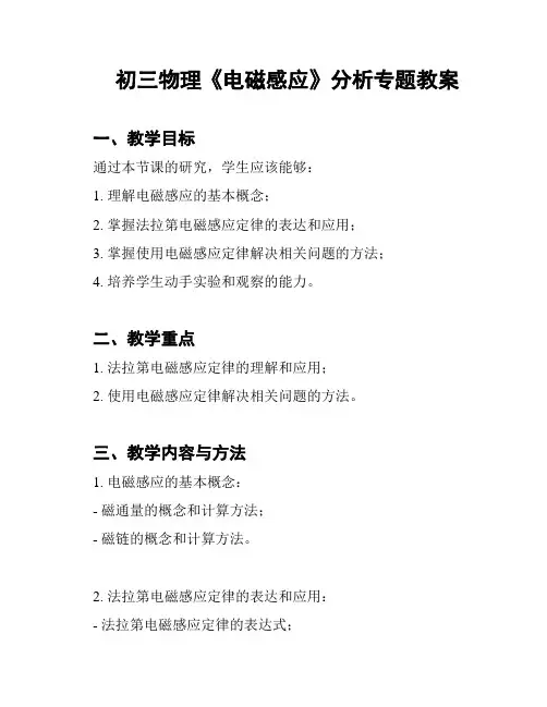 初三物理《电磁感应》分析专题教案