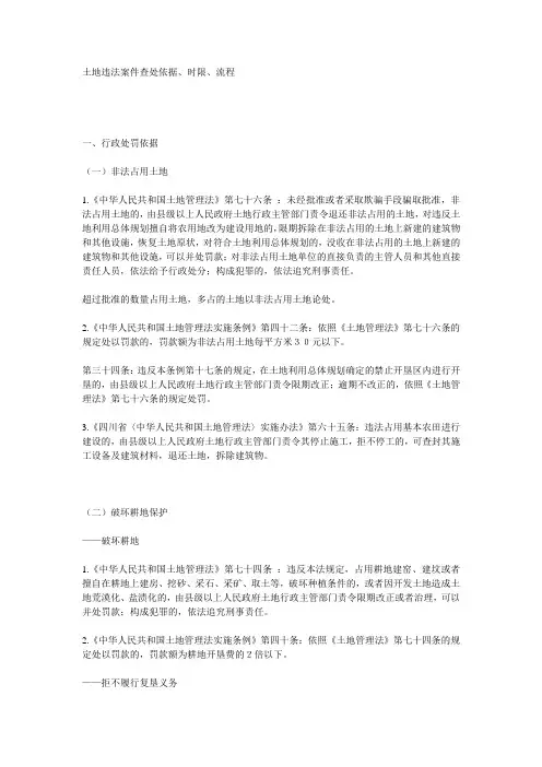 土地违法案件查处依据、时限、流程