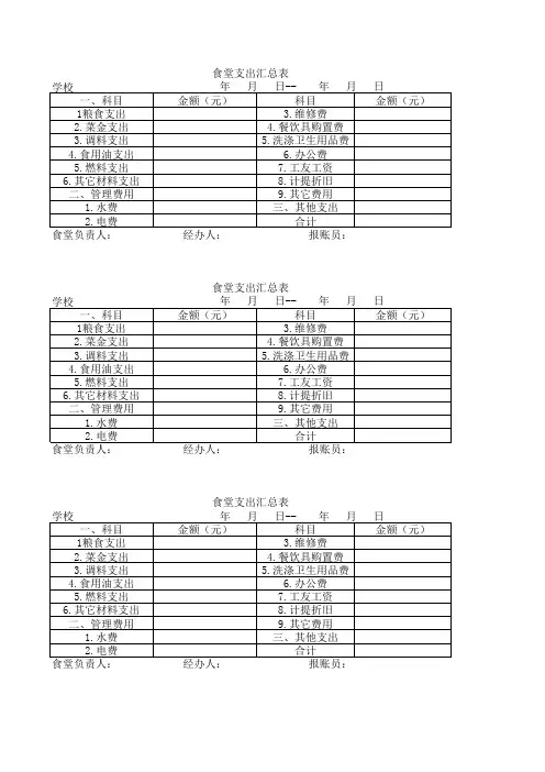 支出汇总表