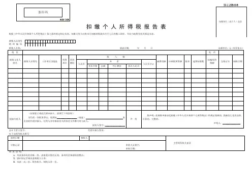 扣缴个人所得税报告表