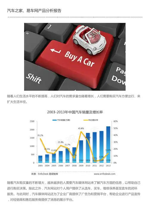 汽车之家、易车网产品分析报告
