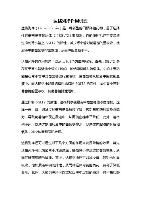达格列净作用机理