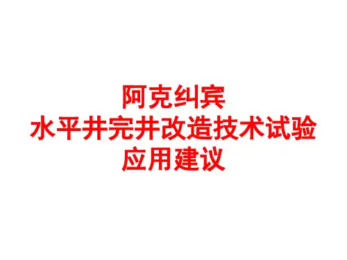 斯伦贝谢-阿克纠宾油田水平井完井改造技术试验应用建议