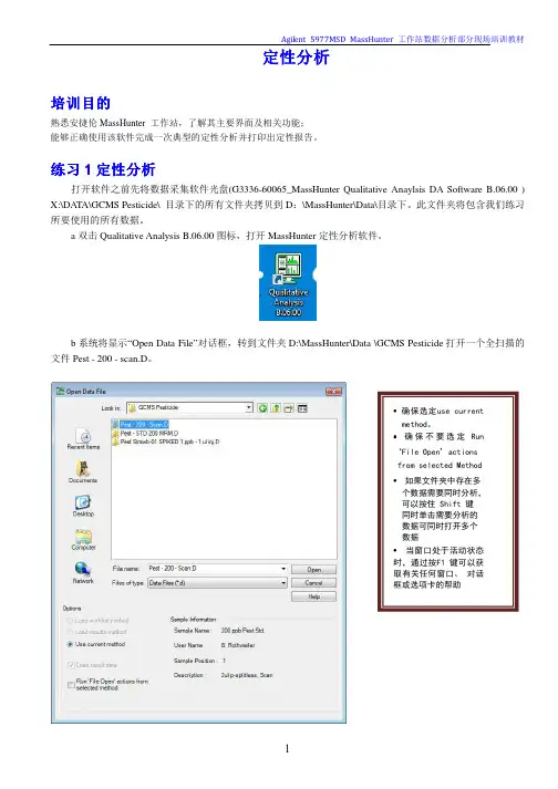 现场培训教材——定性分析