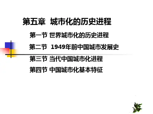 第五章  城市化的历史进程