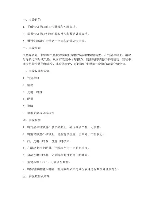 气垫导轨实验实训报告