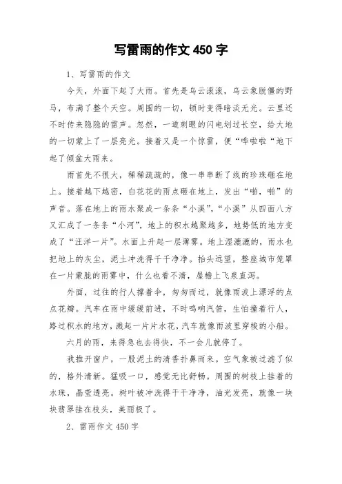 写雷雨的作文450字_作文