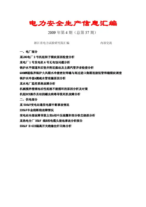 《电力安全生产信息》2009年第4期