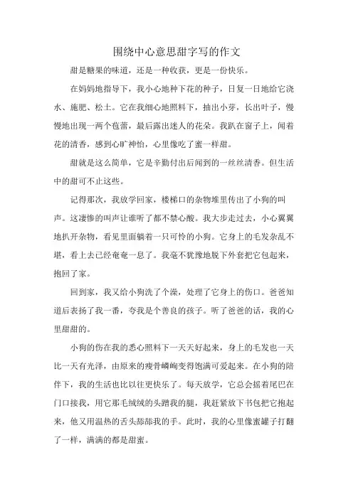 围绕中心意思甜字写的作文