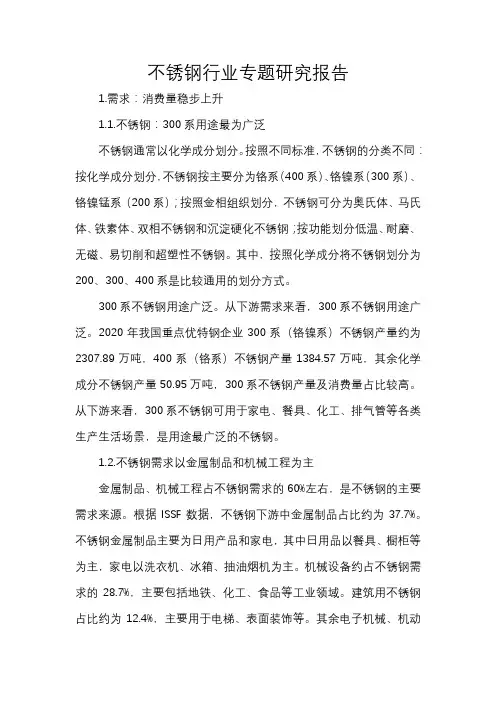 不锈钢行业专题研究报告