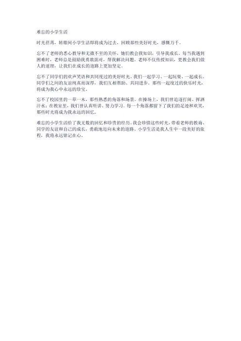 难忘的小学生活