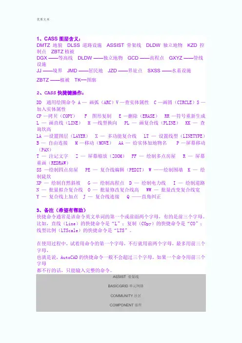 cass及CAD图层含义