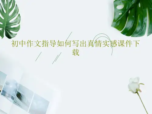 初中作文指导如何写出真情实感课件下载29页PPT