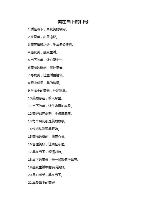 美在当下的口号-概述说明以及解释