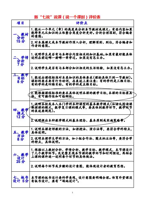 王敏勤七说三说标准