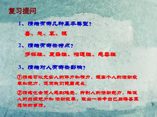 人教版初一上册政治6.2善于调控情绪PPT课件(11)