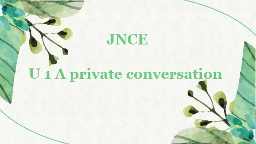新概念青少版4A第一单元JNCE-Unit1 A private conversation