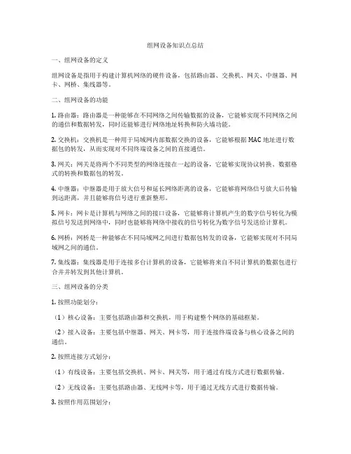 组网设备知识点总结