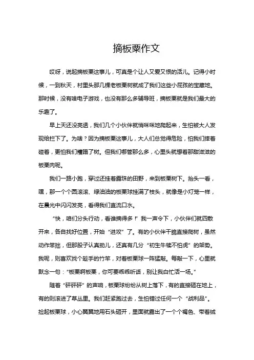 摘板粟作文