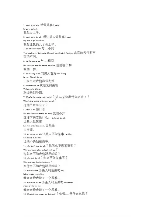 初中三年最重要的100个英语句型,考前必须掌握(含例句)
