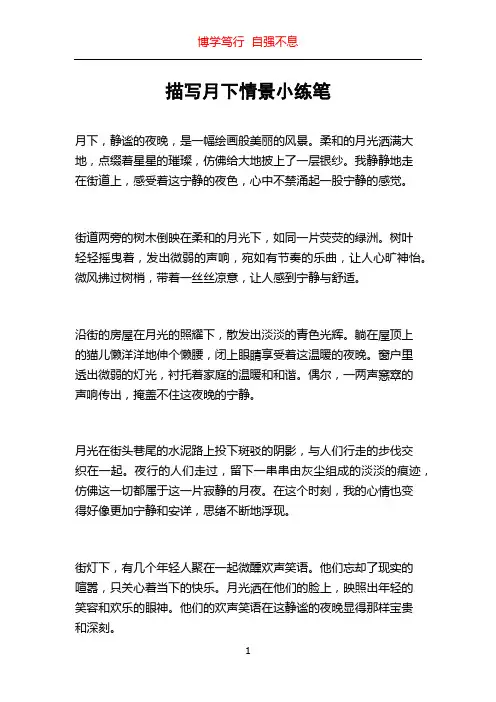 描写月下情景小练笔