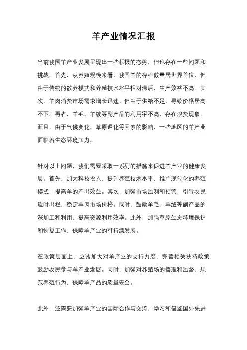 羊产业情况汇报