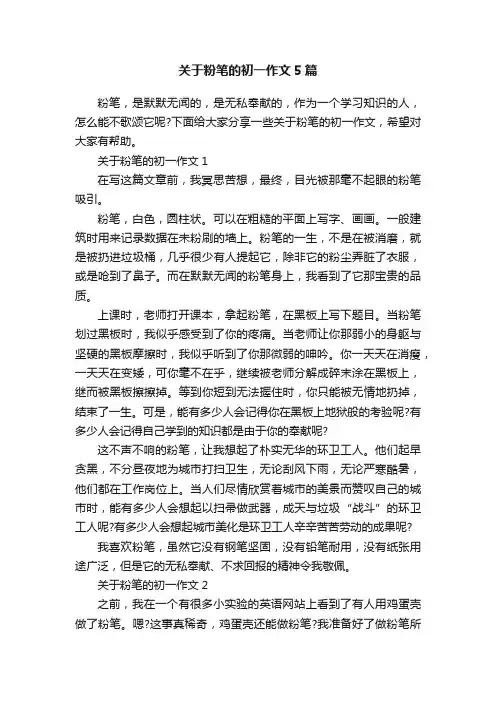 关于粉笔的初一作文5篇