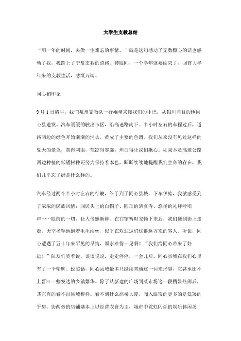 大学生支教总结