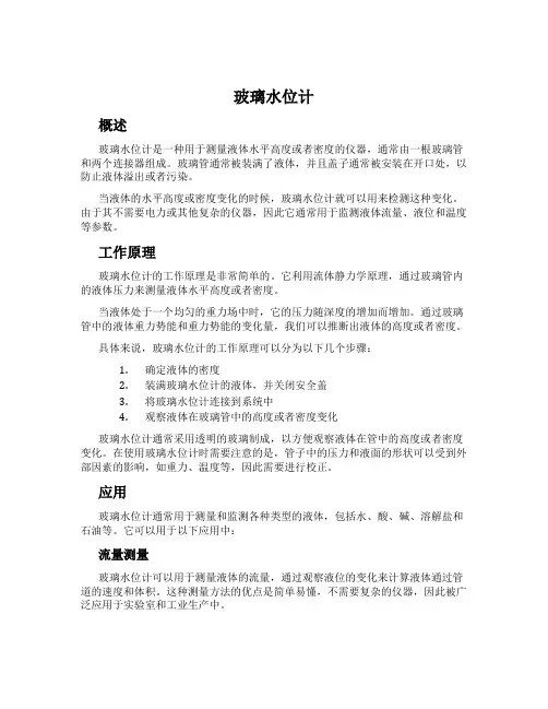 玻璃水位计