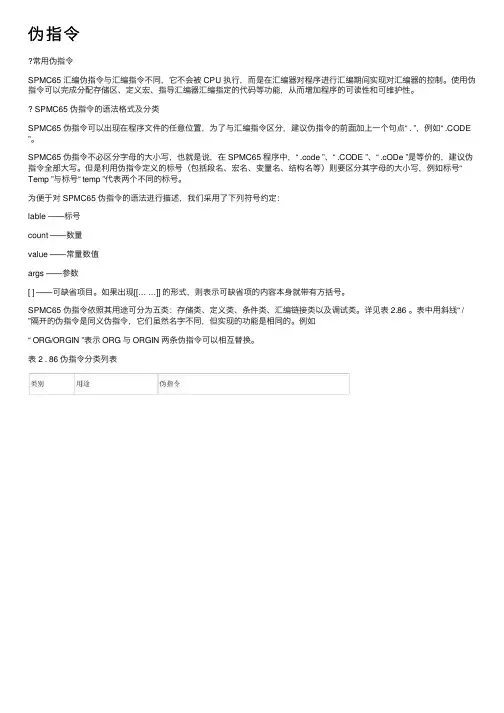 伪指令——精选推荐