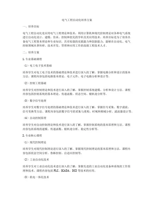 电气工程自动化培养方案