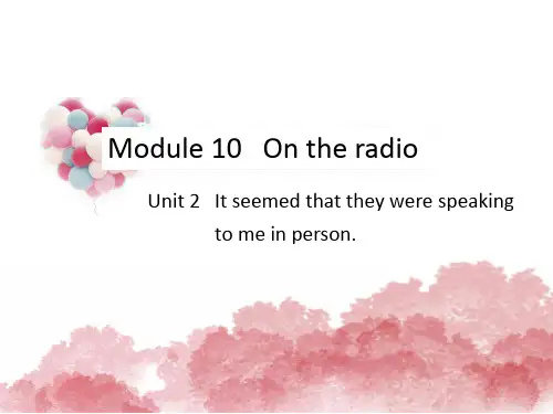 外研版八年级下册英语精品教学课件 module 10 Unit2