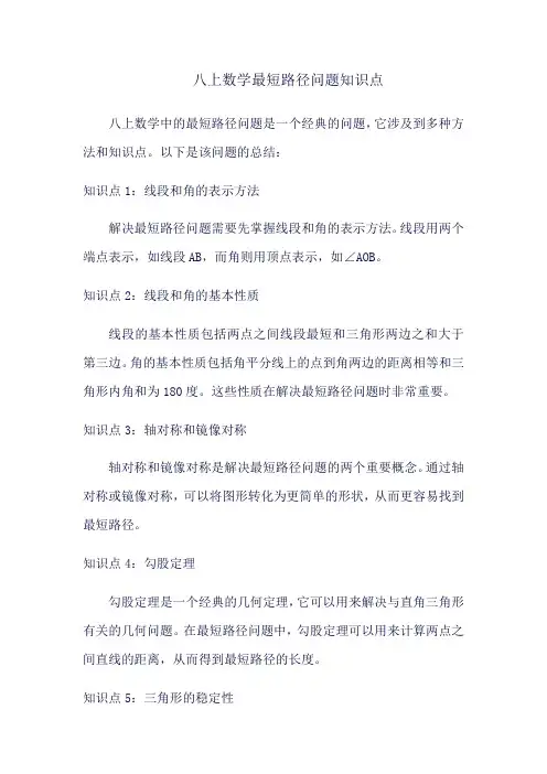 八上数学最短路径问题知识点