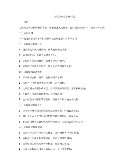 应收款账款管理制度