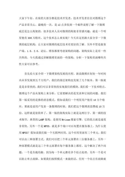 新浪微博框架