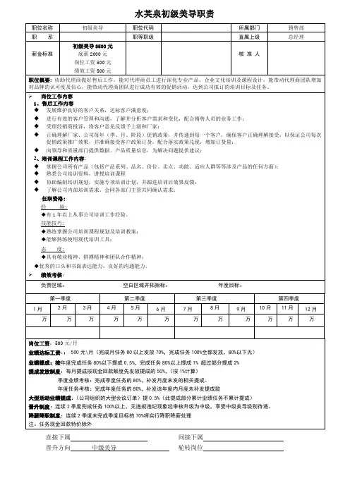 初级美导绩效制度