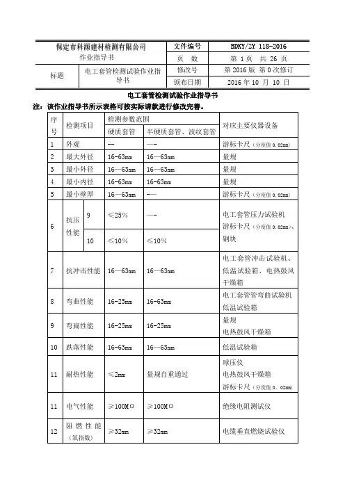 电工套管检测试验作业指导书