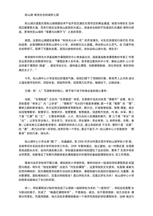 松山湖：教育生态的涵养