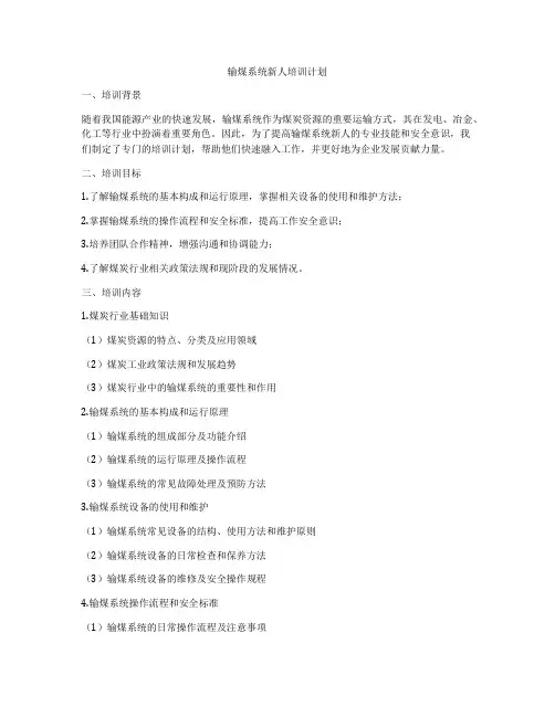 输煤系统新人培训计划