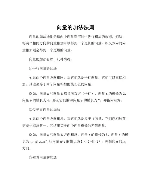 向量的加法法则