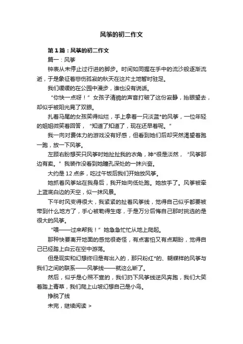 风筝的初二作文
