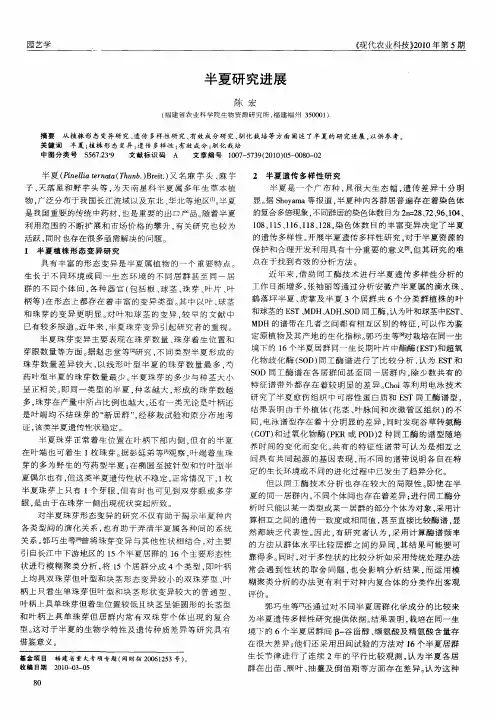 半夏研究进展