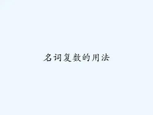 名词复数的用法-PPT